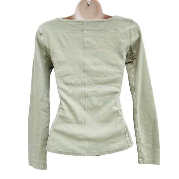 Free People Looking Back Ribbed Top Light Celery Green size xsmall - Picture 10 of 14